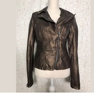 Free People Distressed Vegan Faux Bronze Leather
